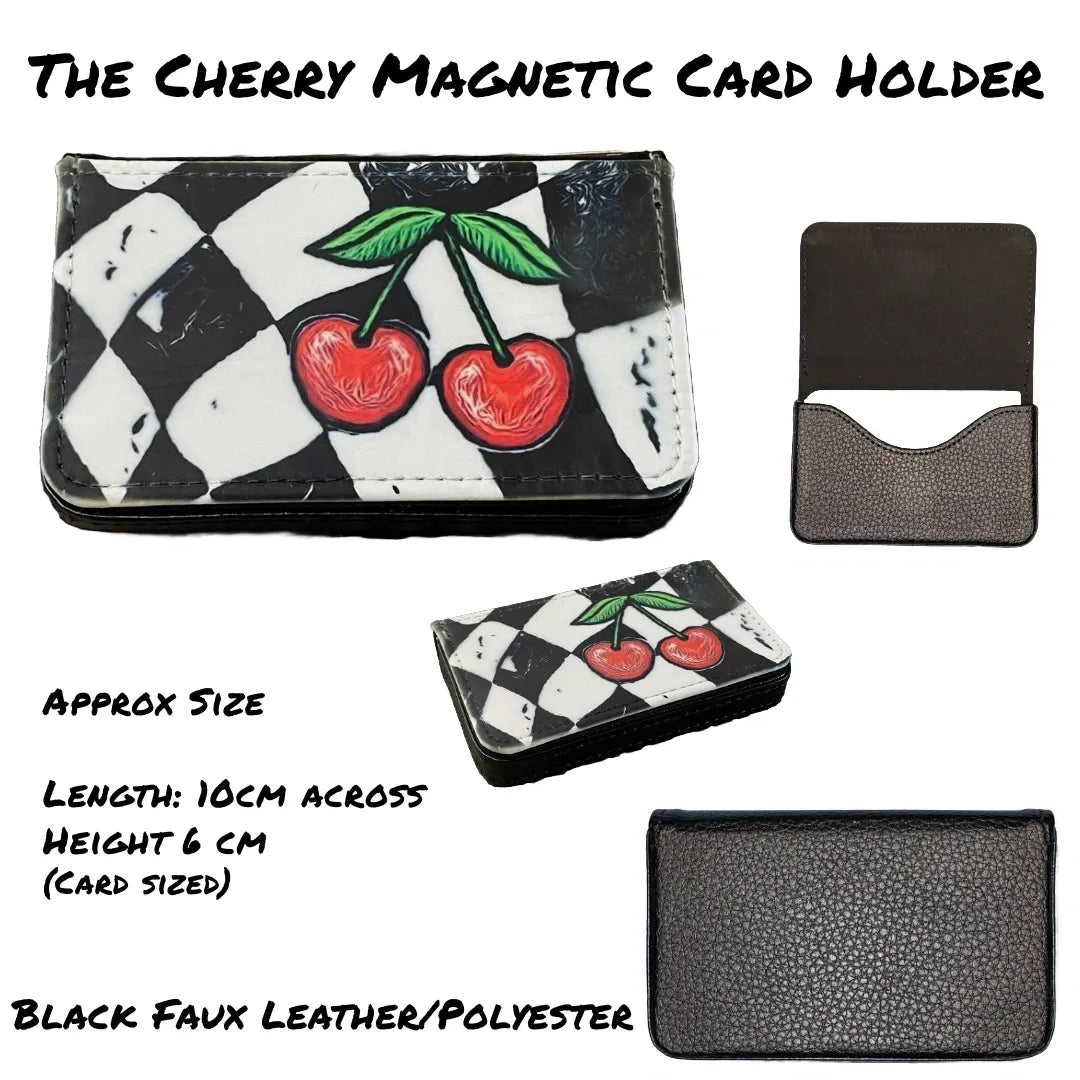 Cherry Checker Flag Card Holder