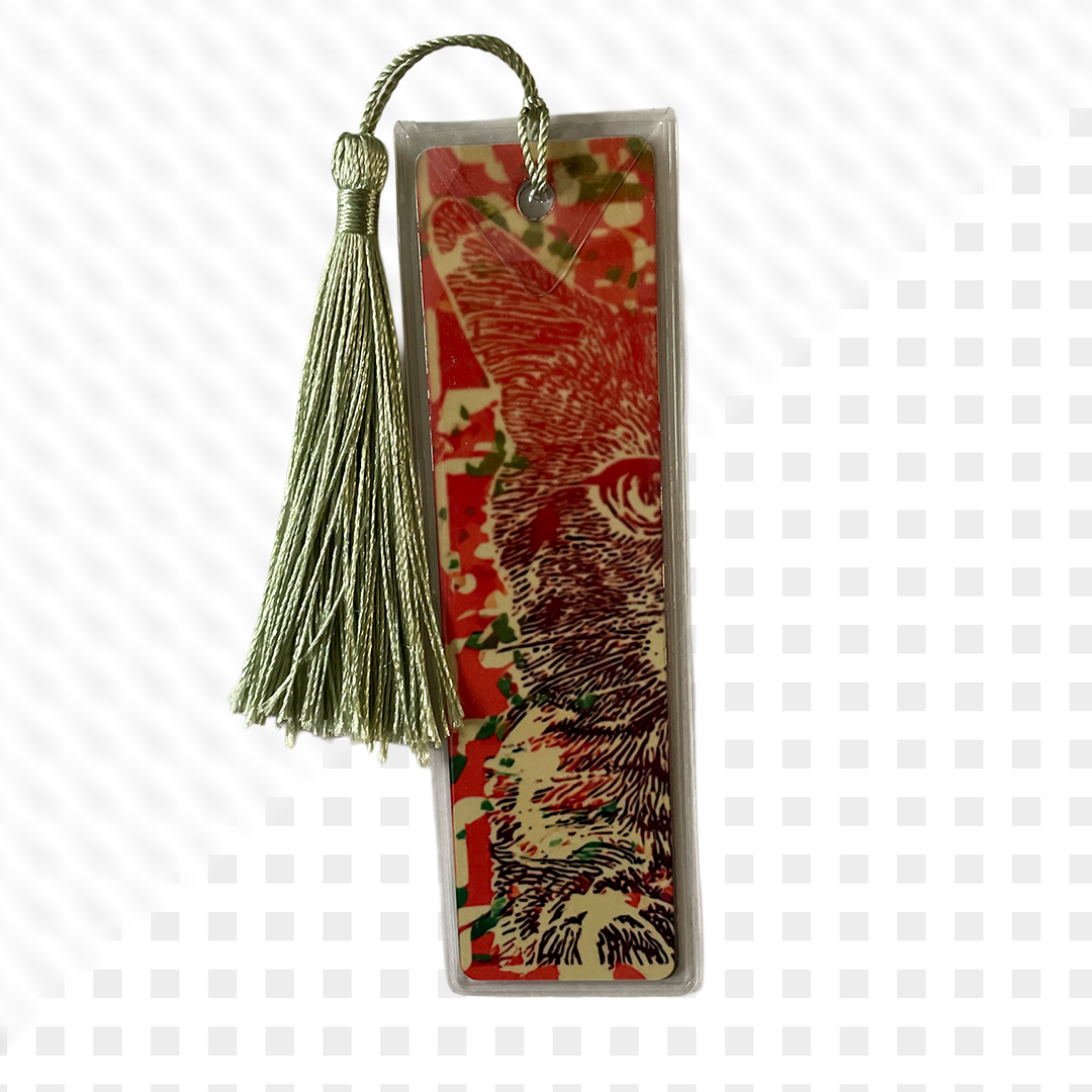Cat Orange Aluminum Bookmark with Tassel