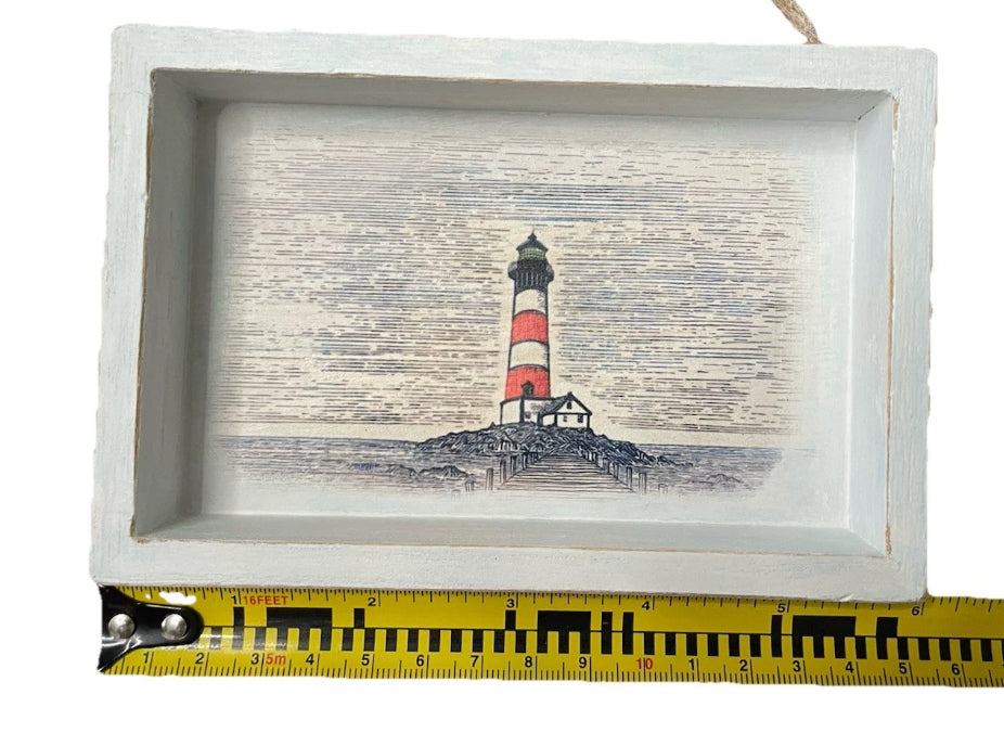 Artistic Lighthouse Wooden Sign
