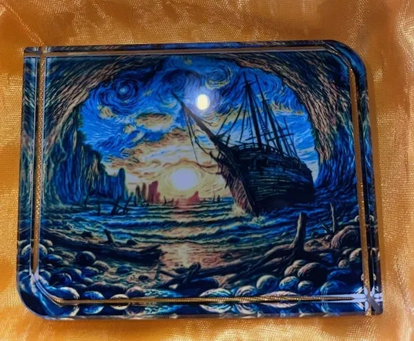 Shipwreck Heavy Rectangle Glass Paperweight