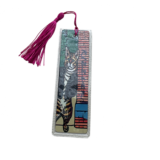 Orange Street Cat (double sided) Aluminum Bookmark with Tassel