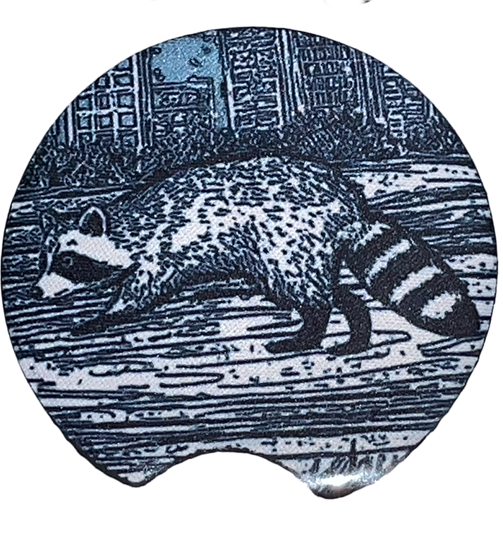 Raccoon Drop-In Car Coasters