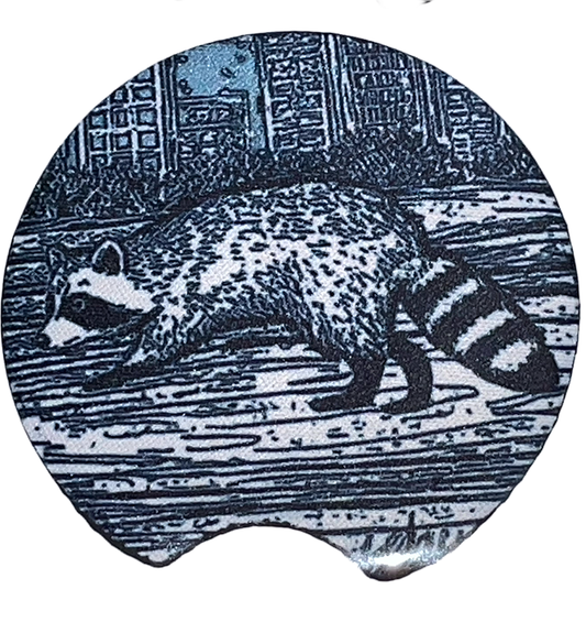 Raccoon Drop-In Car Coasters