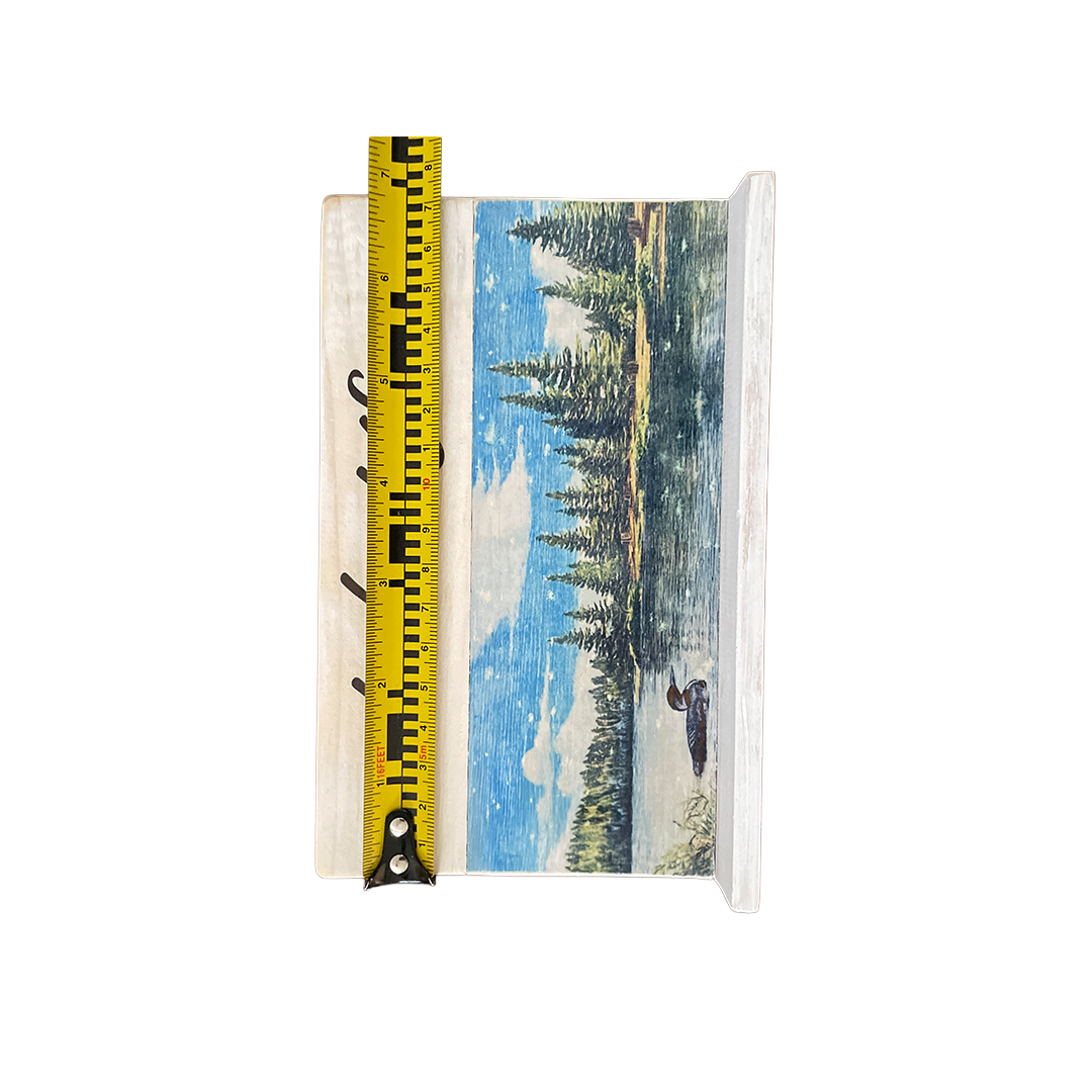 Artistic Lake Life Wooden Shelf Sitter