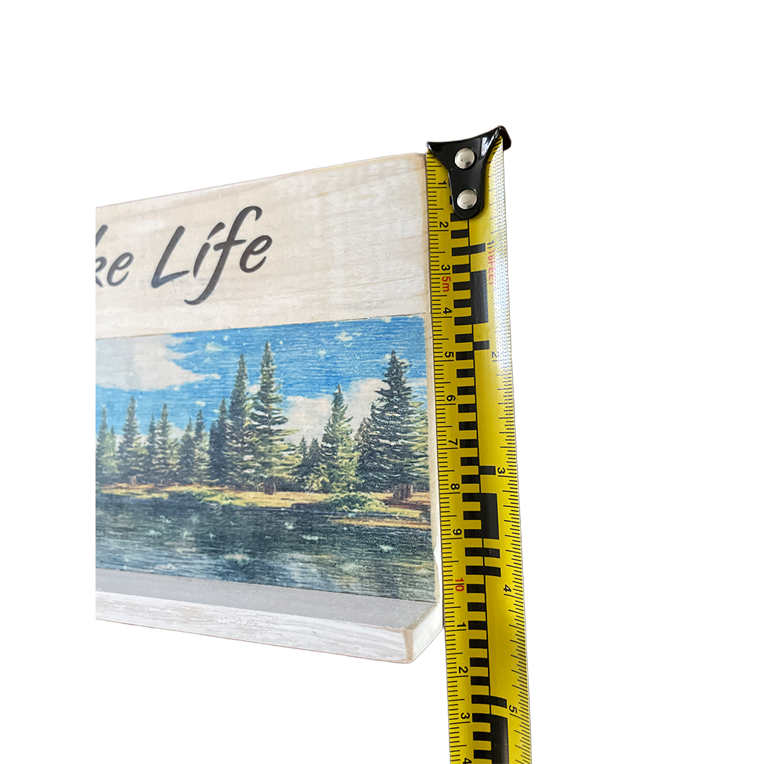 Artistic Lake Life Wooden Shelf Sitter