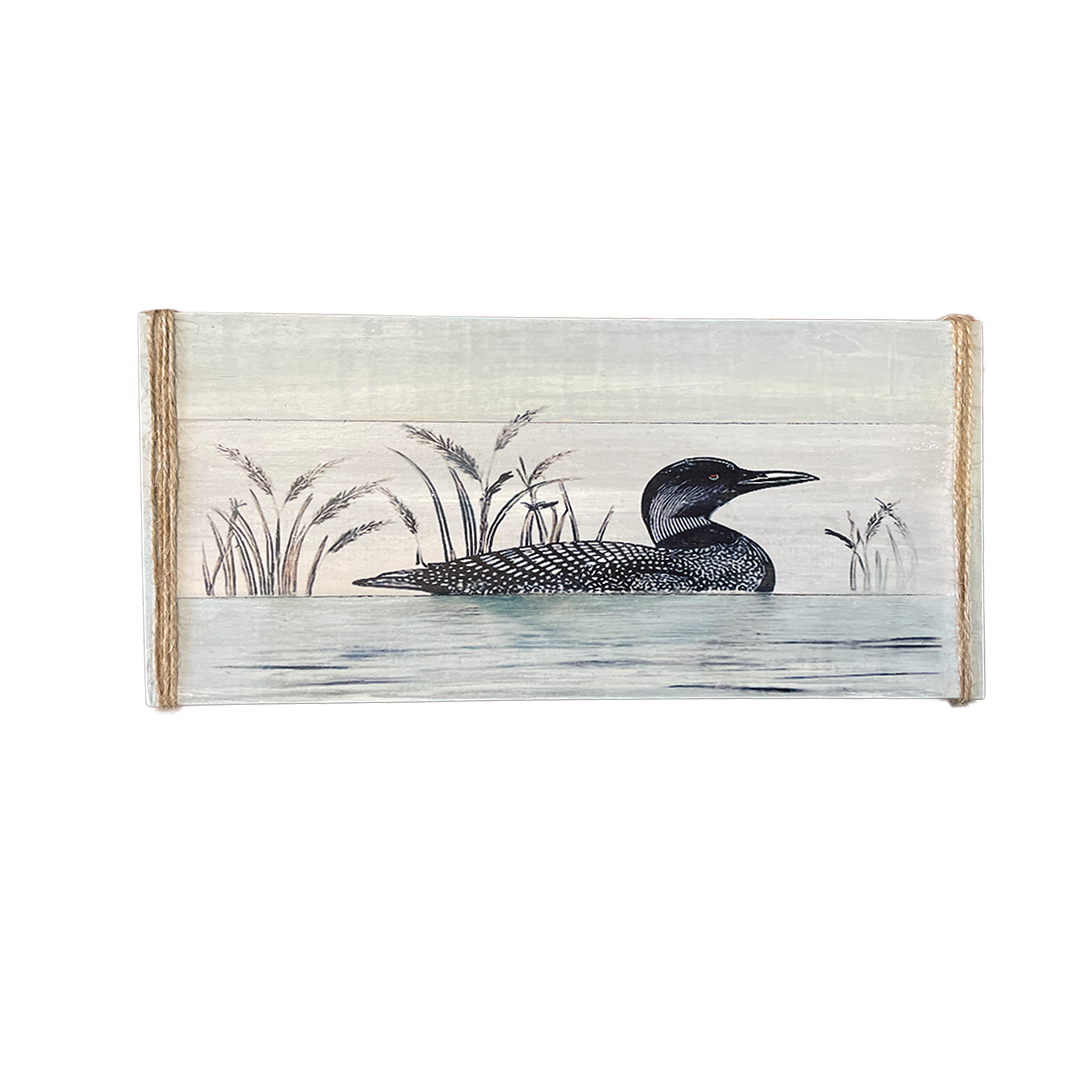 Artwork Handmade Pine wood Loon Art Wall Hanging