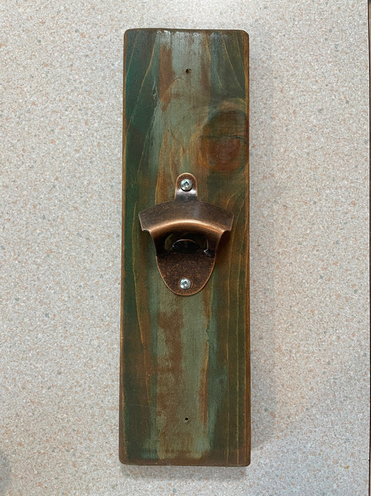 Bottle Opener - Pine Wood - For Wall Mounting