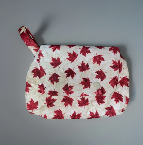 Maple Leafs Cotton Pocket Wallet Purse Small Compact Button Closure Pouch