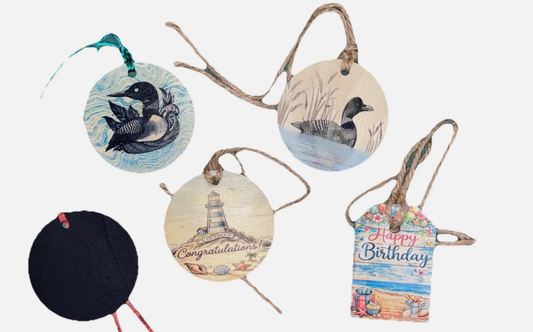 Assorted Wood Tags For Decoration or Gift Ornaments Set Of 5