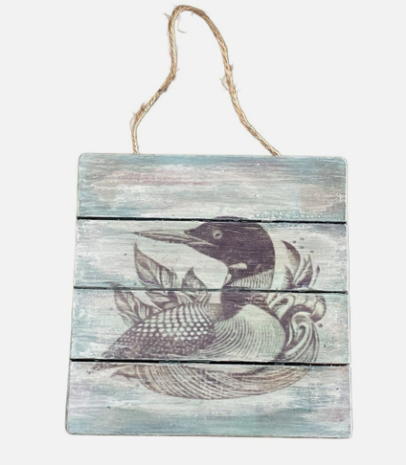 Small Loon Wood Hanging Sign