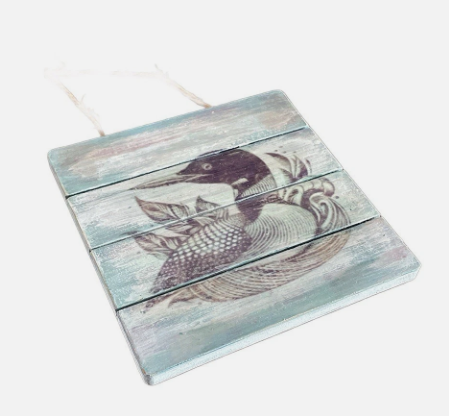 Small Loon Wood Hanging Sign